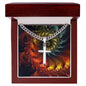 Fractal Series Men I Personally Engraved Cross | Cuban Chain